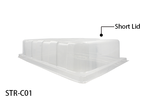 Seedling tray with transparent humidity dome can be used as a mini greenhouse.